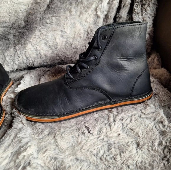 Davinci Black Leather Barefoot Combat Boots Zero Drop - Picture 8 of 12